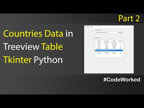 Find Countries Data and Show in tkinter Treeview Table in Python #treeview #pythontkinter #data