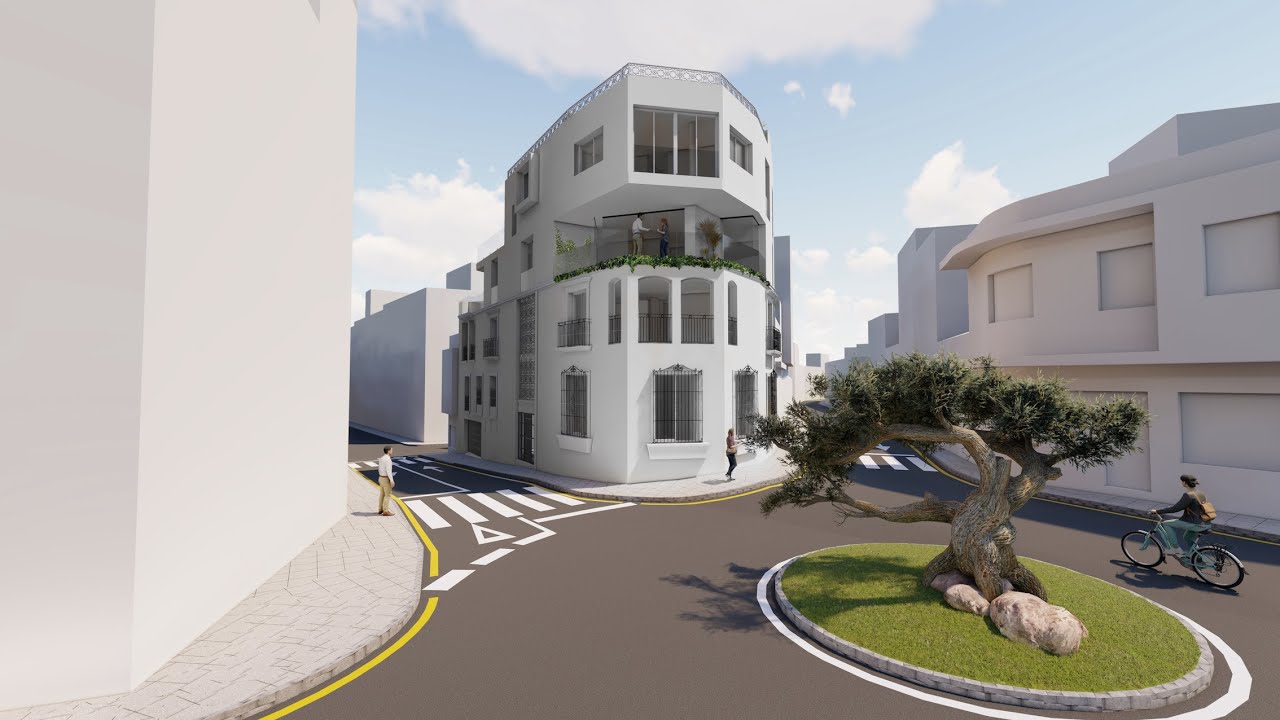 Proyecto sobre plano con licencia para construir 5 apartamentos en el Casco Antiguo de Estepona