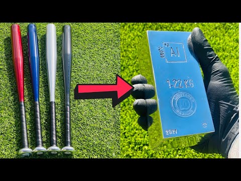 Baseball Bat Bullion - Aluminum Casting - ASMR Metal Melting - BigStackD Casting Aluminium