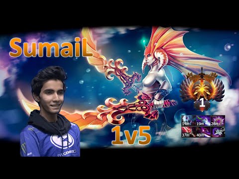 SUMAIL - Rank 1 | Naga Siren Comeback | 1v5 CARRY vs Bryle + Ryoya