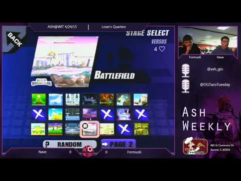 PM Loser's Quarters ASH@WIT 4/24/15 - Nave (Marth) vs Formuoli (G&W, Ganon)