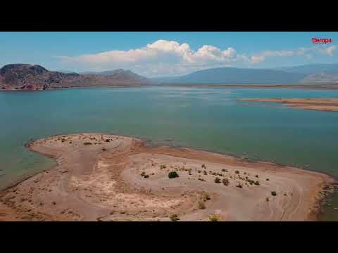 El drone de Tiempo: Así está el Dique de Ullum en el inicio de la temporada de verano