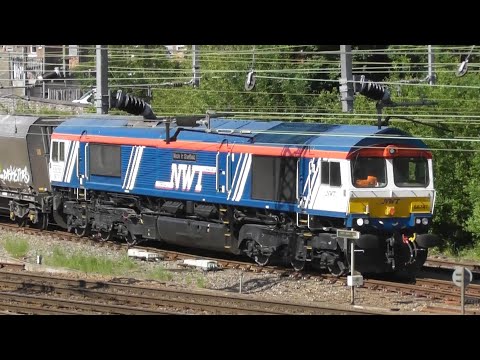 (HD) Train Spotting At Heaton Norris Jct With 66747 And 60095 And 66168 And 66601+66526 On 30/05/20