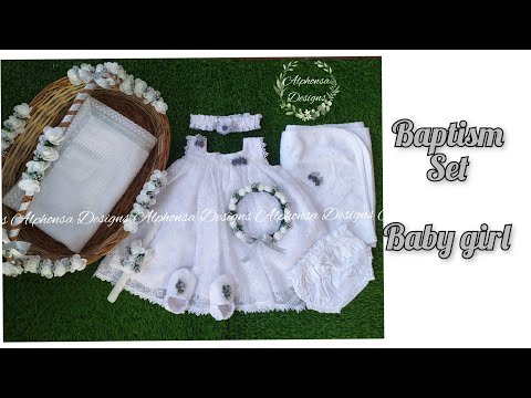 baptismset for baby girl #baptismset #baptismdress #baptism #peachtheme #whitefrock #alphonsadesigns