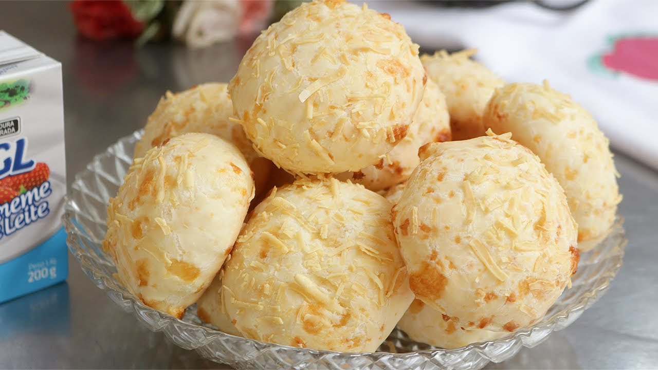PÃO DE QUEIJO E CREME DE LEITE MACIO CROCANTE SEM OVOS NÃO MURCHA | PÃO DE QUEIJO C/ 3 INGREDIENTES