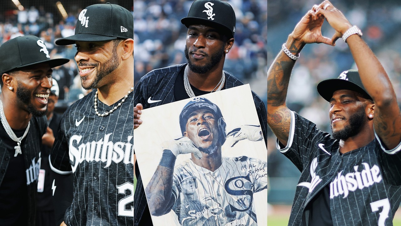 Tim Anderson is honored by the White Sox as they wear their memorable Southside uniforms!