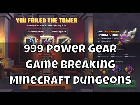 Cheese Forever - 999 Power Gear - Minecraft Dungeons - Game Breaking Tower Glitch - Similar To Hacked Or Modded Gear