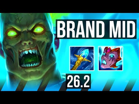 BRAND vs AKALI (MID) | Perfect KDA: 10/0/8, 6k gold comeback | NA Master | 26.2