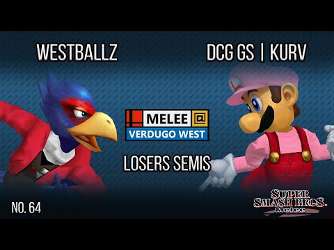 Melee @ Verdugo #64 - Westballz (Falco) VS DCG GS | Kurv (Luigi) - SSBM - Losers Semis