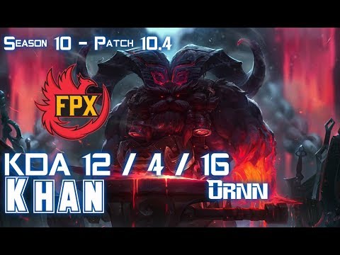 FPX Khan ORNN vs QIYANA Mid - Patch 10.4 KR Ranked
