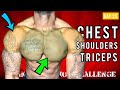 60MIN CHEST SHOULDER TRCIEP WORKOUT - DUMBBELL ONLY / follow along - 4 WEEK TRANSFORMATION CHALLENGE