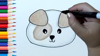 Como desenhar cachorro fofo | CACHORRO FOFO | como colorir #comodesenhar