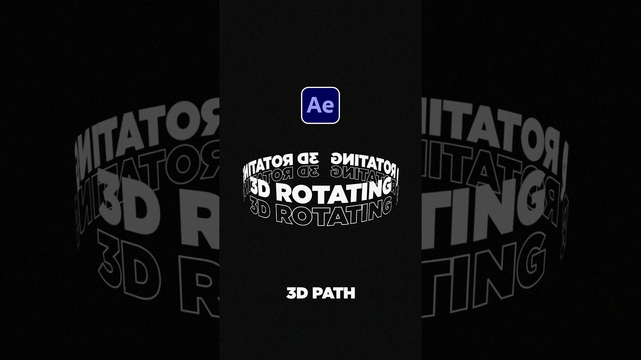 Create 3D Path Rotating Text in After Effects #tutorial