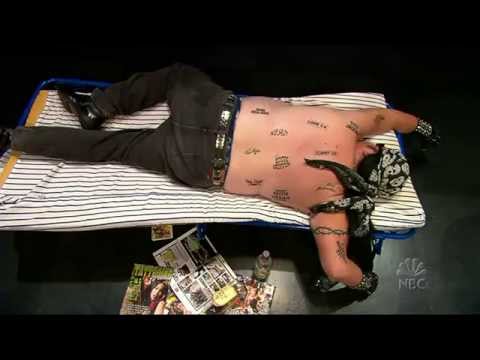 Late Night 'Napping Biker (Tattooed schedule on his back) 8/5/05