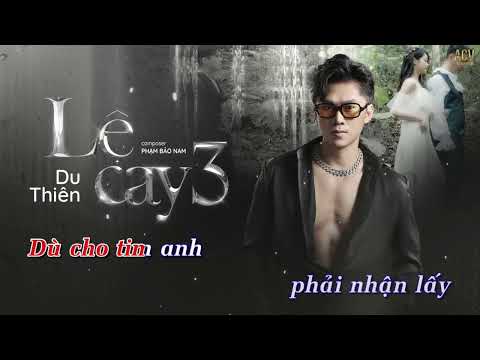 Karaoke | Lệ Cay 3 - Du Thiên | Ballad Version - Beat Gốc Chuẩn