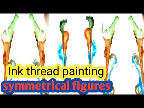 Ink thread painting/symmetrical figures #artandcraft #inkthreadpainting #symmetricalfigurespainting