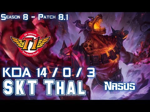 SKT T1 Thal NASUS vs GANGPLANK Top - Patch 8.1 KR Ranked