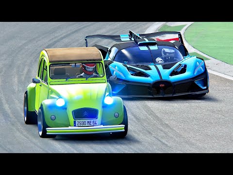 Bugatti Bolide vs Citroen C1 F1 Engine at Monza