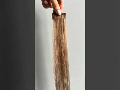 Натуральне волосся на заколках 38 см, 7 пасм, 100 грам, русяве (№12) video