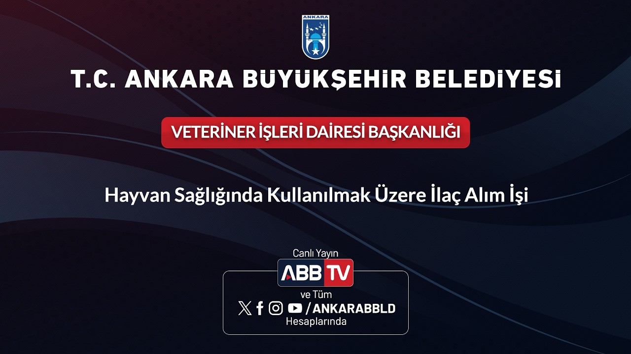 VETERİNER İŞLERİ DAİRESİ BAŞKANLIĞI - Hayvan Sağlığında Kullanılmak Üzere İlaç Alımı İşi