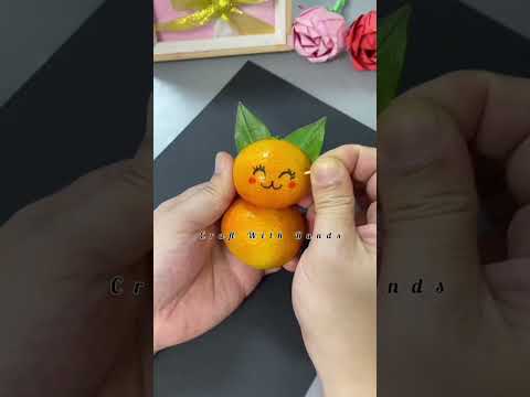 Get Creative! Transform an Orange into a Cute Cat using Toothpick and Marker! #artist #shortviral