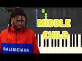 🎹J. Cole - MIDDLE CHILD (Piano Tutorial Synthesia)❤️♫
