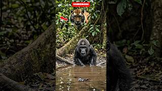 Download lagu The Moment a Baby Gorilla Was Almost Attacked by a Tiger! Orangutan Ocoy Cleverly Saved Him #animals mp3