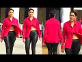 RED HOT Mrunal Thakur Flaunts Her HOT Exy Figure In Red Top Leather Tight Pant At Jersey