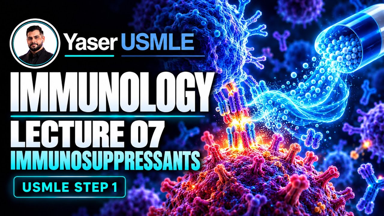 Immunology Lecture 7 (Immunesuppressants) , USMLE Step 1 , Arabic، by dr Yaser,