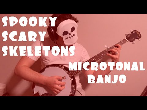 spooky scary skeletons but microtonal banjo