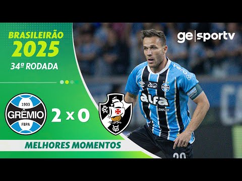 Gols e lances de Grêmio x Vasco da Gama