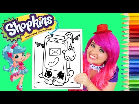 Coloring Shopkins Smarty Phone Coloring Book Page Colored Pencil Prismacolor | KiMMi THE CLOWN Video