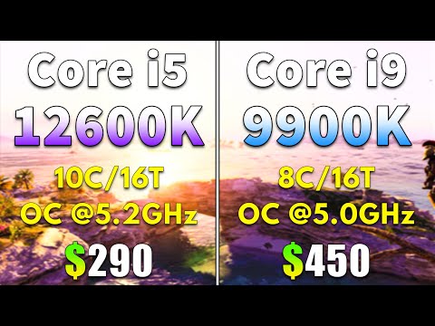 Core i5 12600K OC @5.2GHz vs Core i9 9900K OC @5.0GHz | PC Gameplay Benchmarked