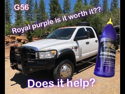 DODGE 5500 CHANGING TRANSMISSION FLUID IN G56 TRANS. ROYAL PURPLE SYNCHOMAX