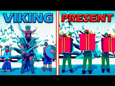 MEGA VIKING TEAM vs PRESENT ELF TEAM - Totally Accurate Battle Simulator | TABS