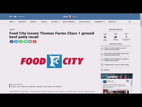 Food City issues Thomas Farms Class 1 ground beef...