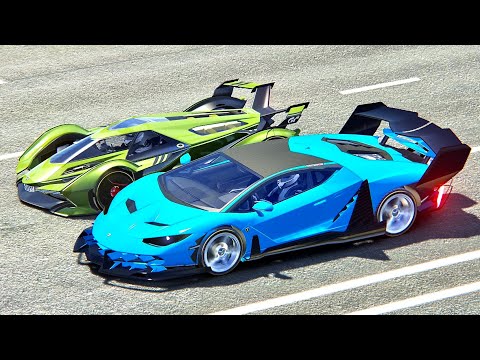 Lamborghini Centenario GTR vs Lamborghini V12 Vision GT - Drag Race 20 KM