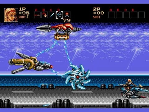 Contra: Hard Corps (Sega GENESIS) Boss "GTR, Trio Of Transforming Enemy Takedda Robots" [No Damage]