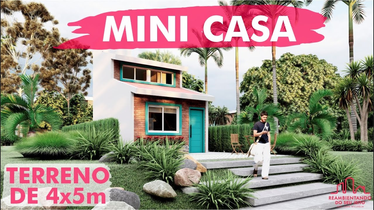 Mini Casa 20m² | Planta de casa pequena em 4x5m para moradia ou locação