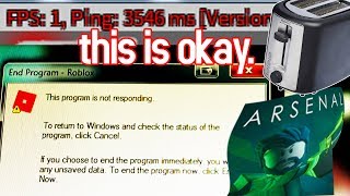 How To Lower Ping In Roblox Arsenal Kenh Video Giải Tri Danh Cho - playing with 5 fps so laggy roblox arsenal