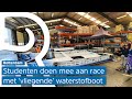 Studenten testen eerste 'vliegende' waterstofboot ter wereld in Rotterdam
