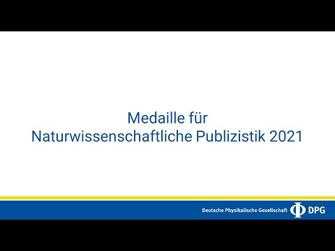 42. Tag der DPG | Verleihung Medaille für naturwissenschaftliche Publizistik | Dr. Viola Priesemann