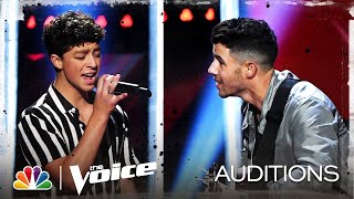 Nick Jonas Sings with Tate Brusa on Ed Sheeran&#39;s &quot;Perfect&quot; - The Voice Blind Auditions 2020