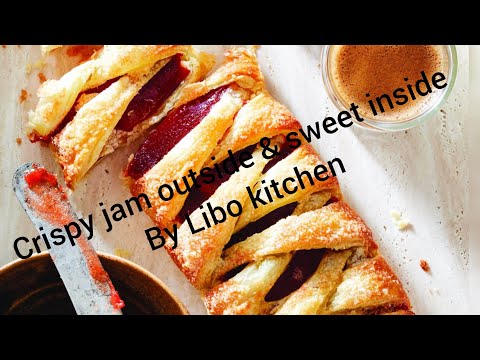 Crispy jam puff pastry/homemade jam puff pastry in 10 minutes #foryou #puffpastry #viral #crispy