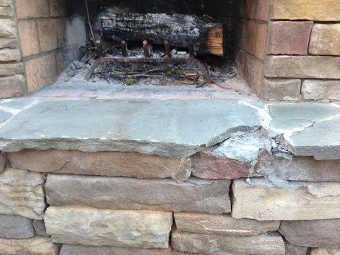 Como cortar, argamassar e fixar pedaço de pedra natural | Lareira externa