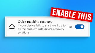 Enable This New Windows Recovery Feature Now!