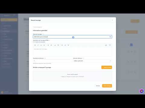 Tutoriel vidéo : Ouvrages (ensembles avec ratios) — Formation FacturesPro