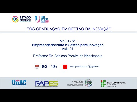 , title : 'Módulo 01 - Empreendedorismo e Gestão para Inovação - Aula 01'