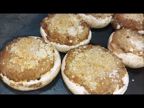 FUNGHI RIPIENI GRATINATI AL FORNO FACILISSIMI! PIATTO UNICO GUSTOSO