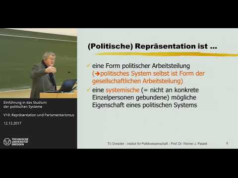 Grundkurs Politische Systeme   9/14   Repräsentation und Parlamentarismus   Prof  Werner J  Patzelt